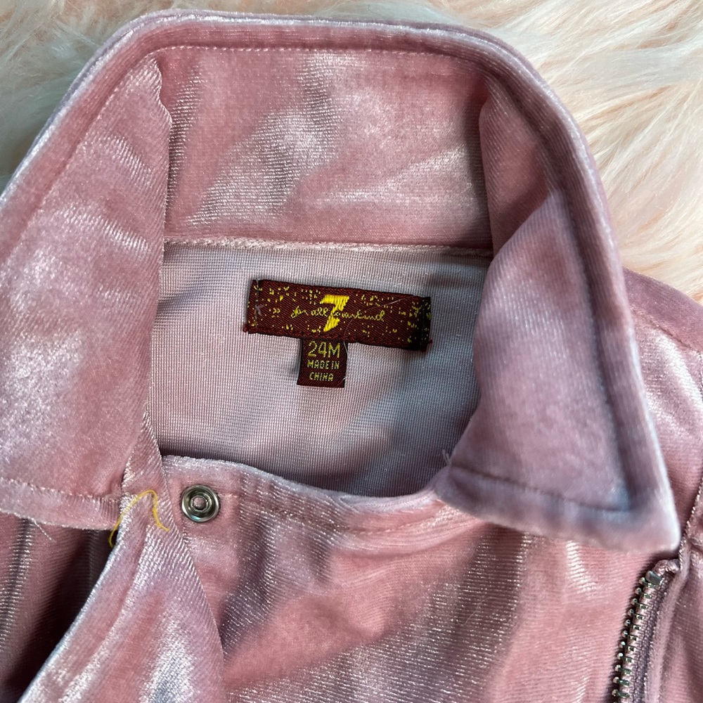 Shiny Pink Velvet Rocker Jacket size 24M - Picture 3 of 3